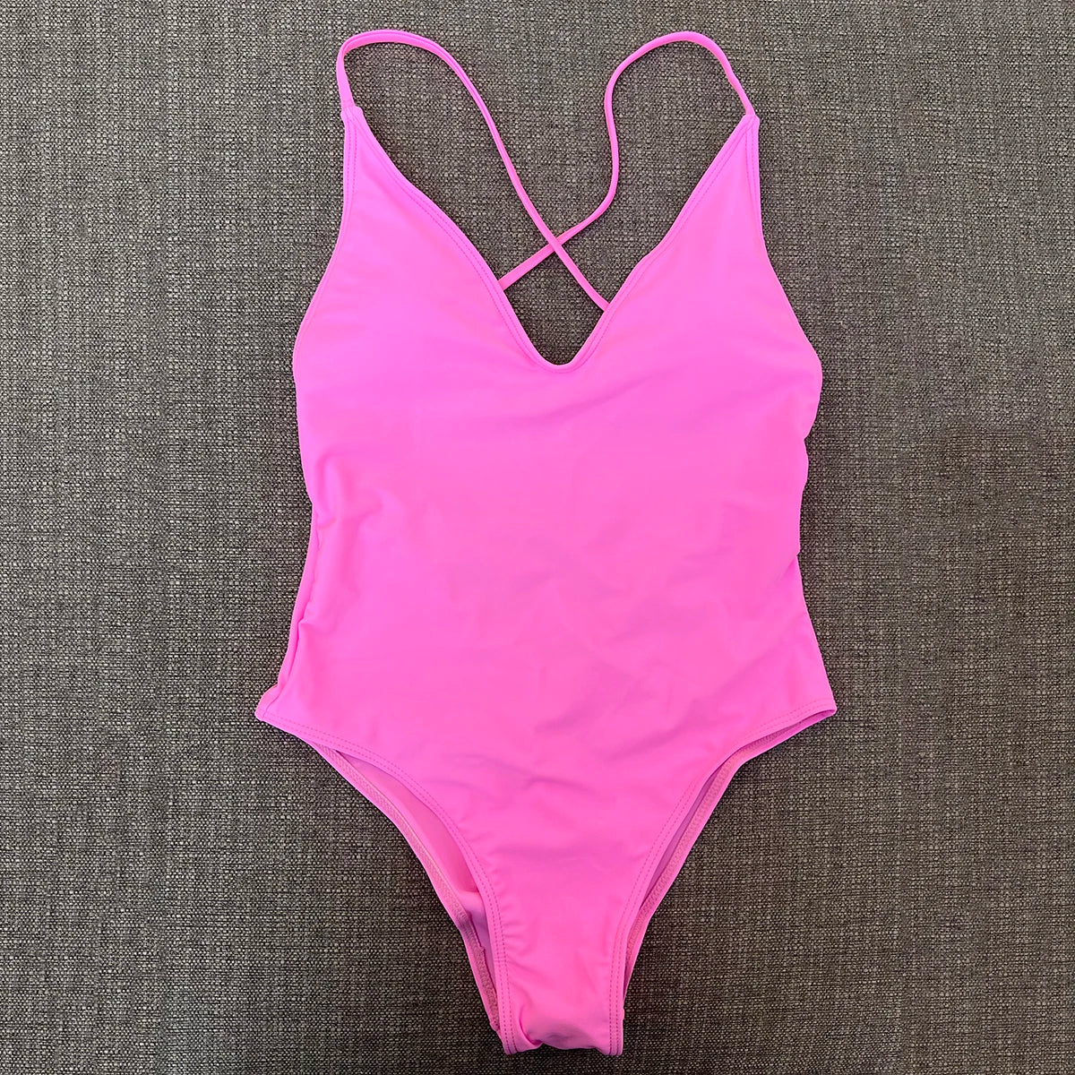 Women’s Padded One-Piece Monokini Swimsuit | Crisscross Back Push-Up Bathing Suit