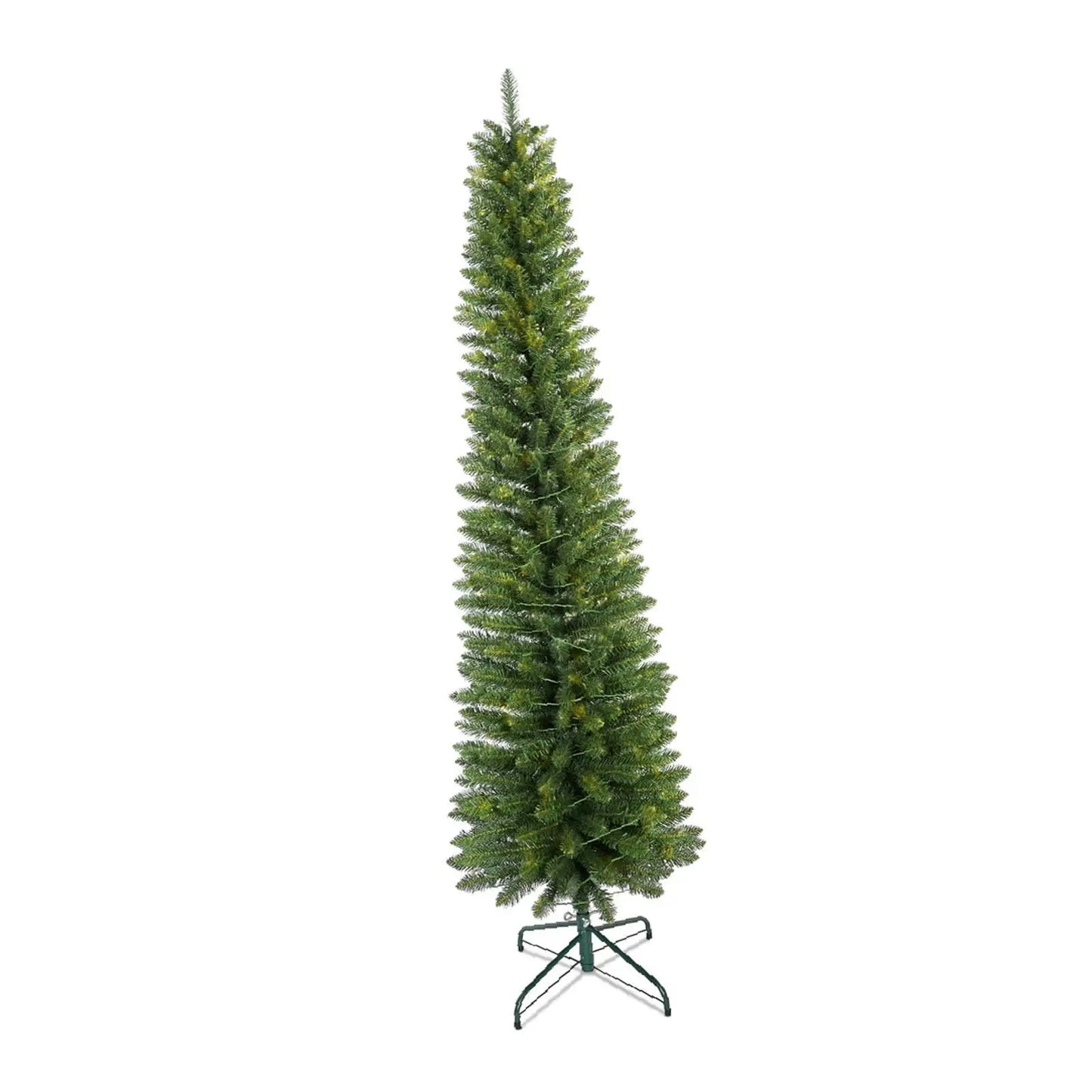 7FT Green Pencil Christmas Tree .Slim Space-Saving Artificial Holiday Tree with 469 Tips