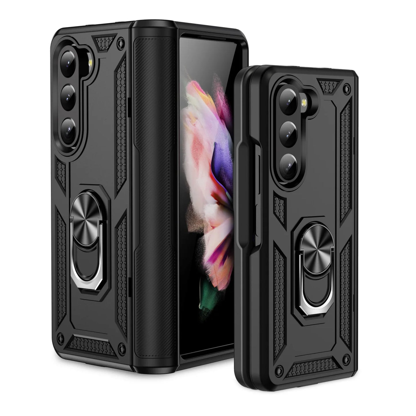 Samsung Z Fold Armor Case. Heavy Duty Kickstand Protective Cover