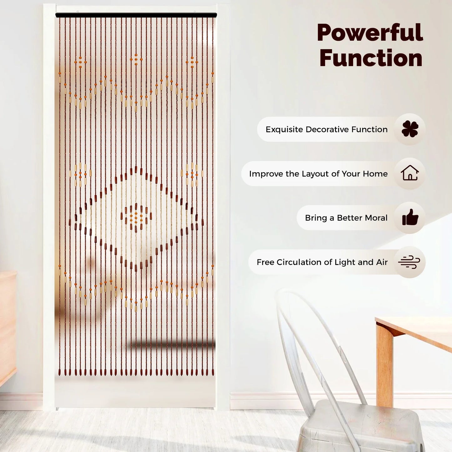 Luxury Retro Wooden Bead Curtain Divider