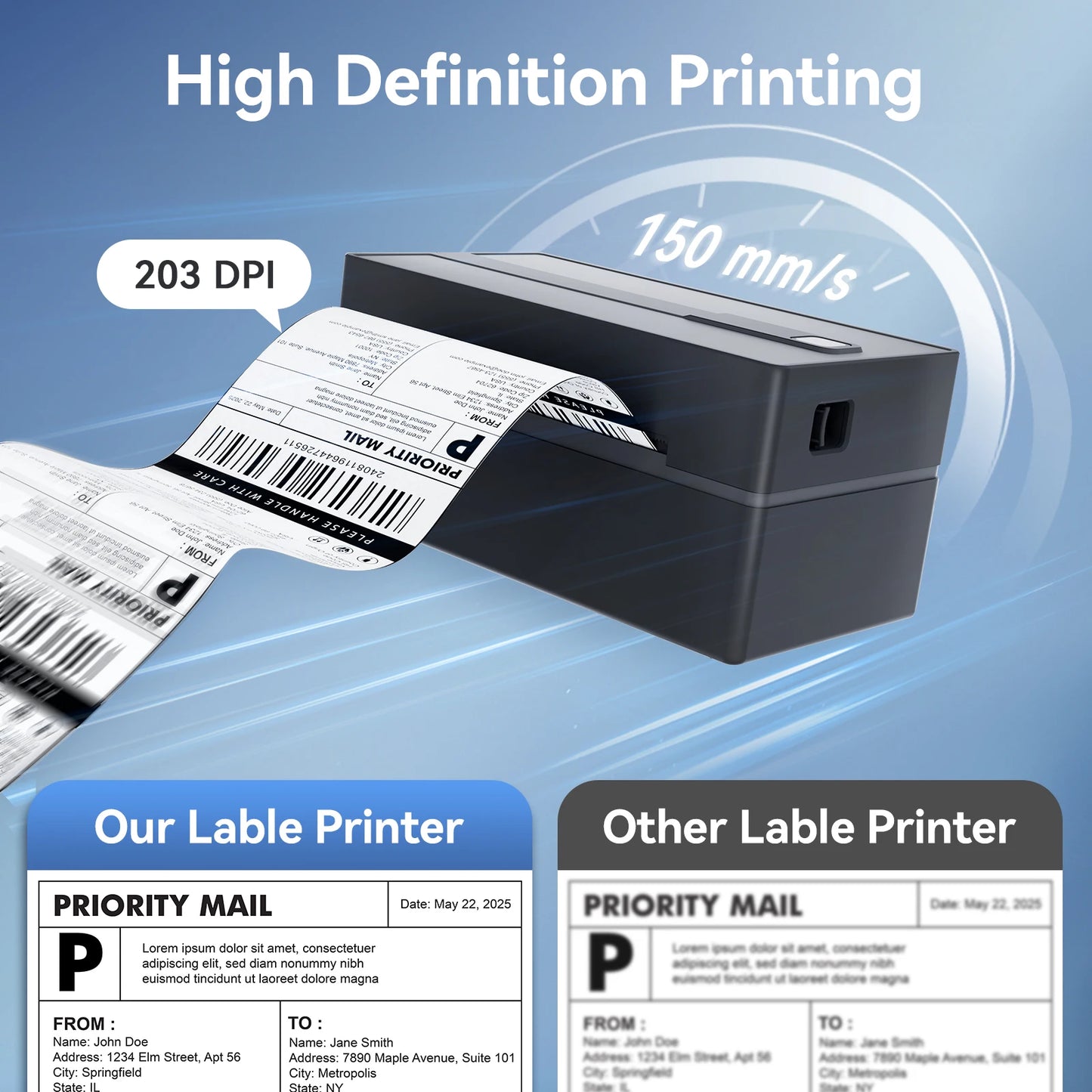 Portable 4x6 Thermal Shipping Label Printer for Small Business & Home Office