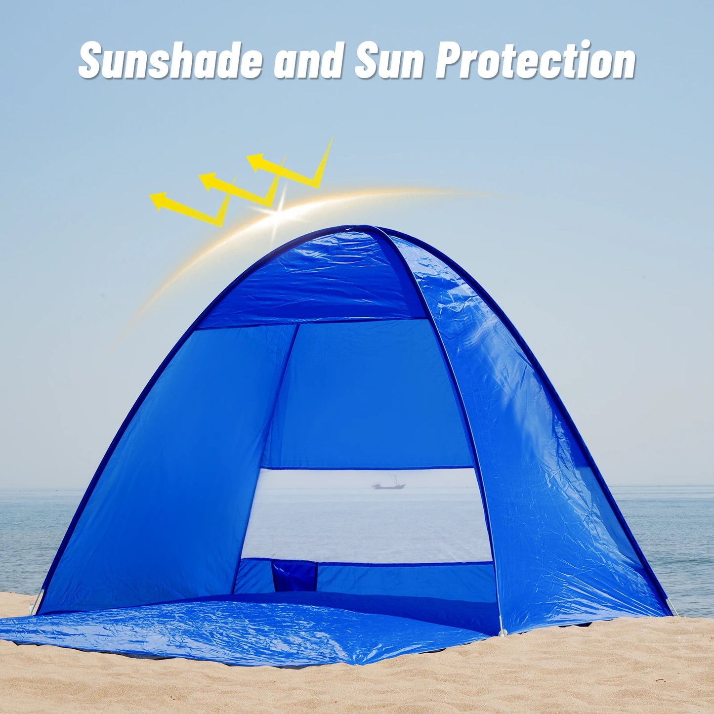 Portable Pop-Up Beach Tent – Lightweight Sun Shelter with Carrying Bag