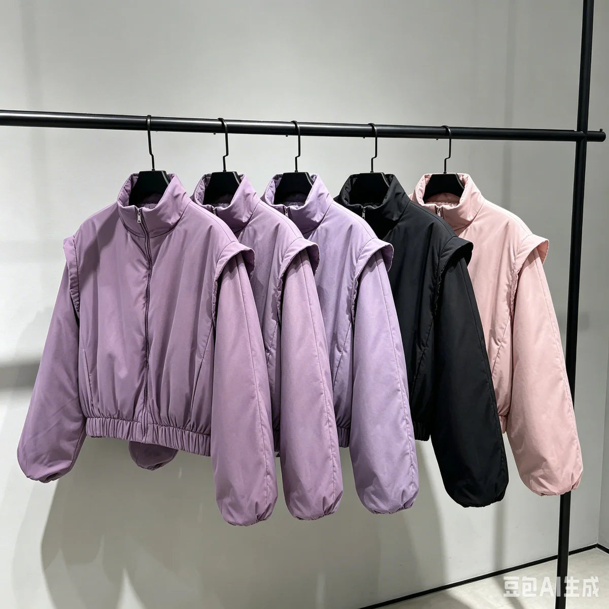 Women's Satin Bomber Jacket.  Lightweight Zip-Up Casual Coat with Stand Collar