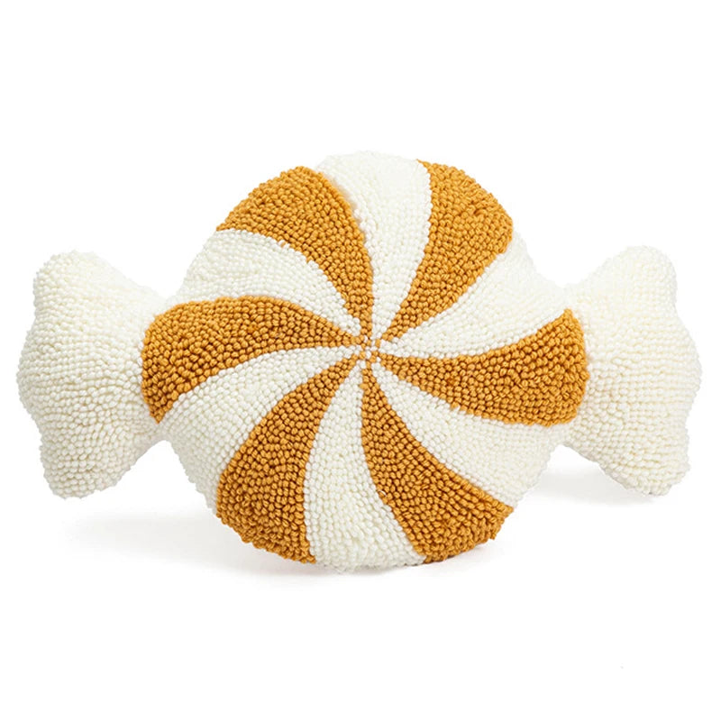 Christmas Plush Spiral Candy Shaped Pillow Festive Cushion