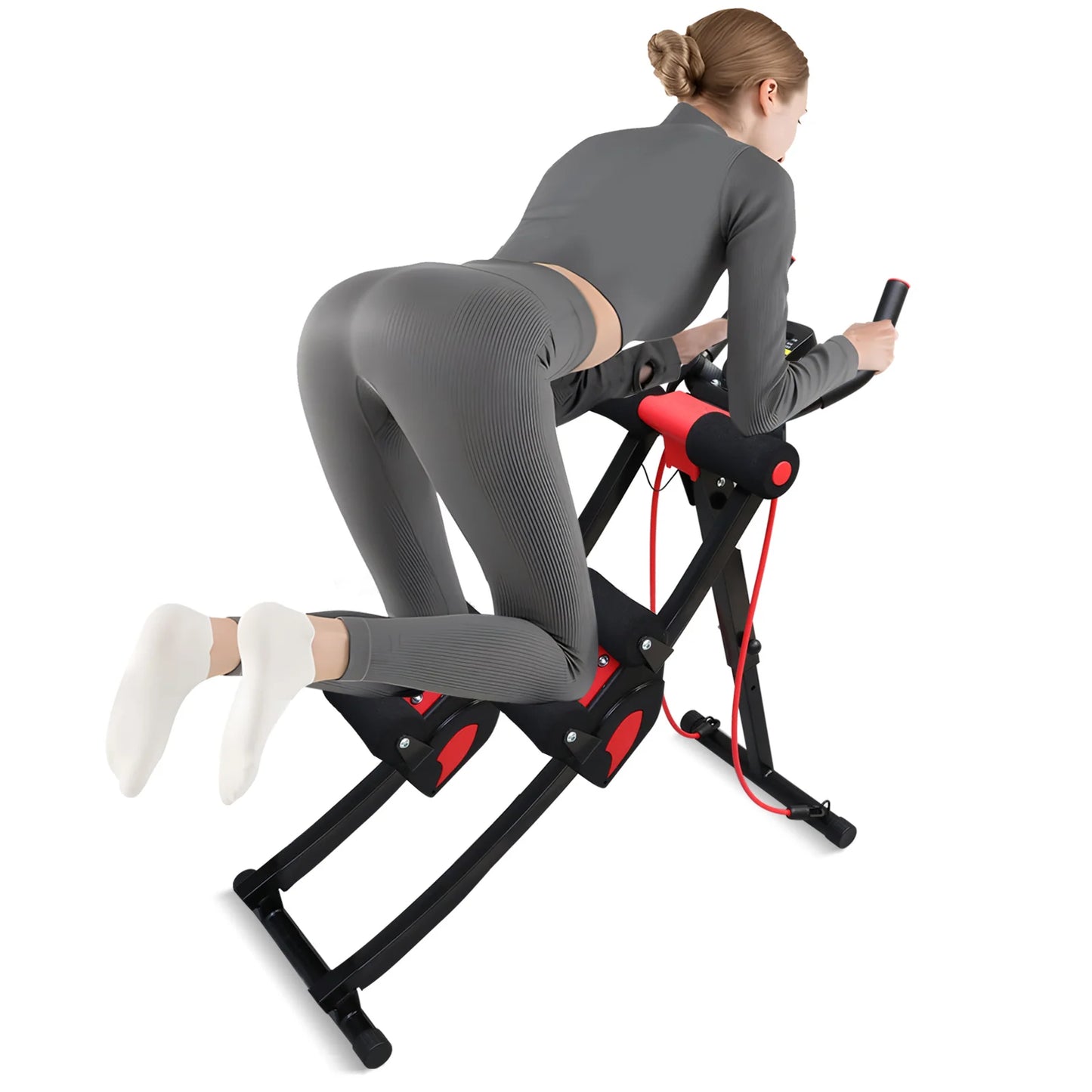 Foldable Abdominal Trainer Machine . Adjustable Core Workout Equipment with 440 lb Capacity