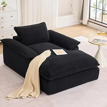 Oversized Chair With Ottoman Indoor Lounge Chair Deep Seat