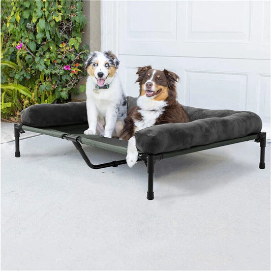 Elevated Cooling Dog Bed for Large Dogs | Raised Outdoor Pet Cot with Breathable Mesh  Description