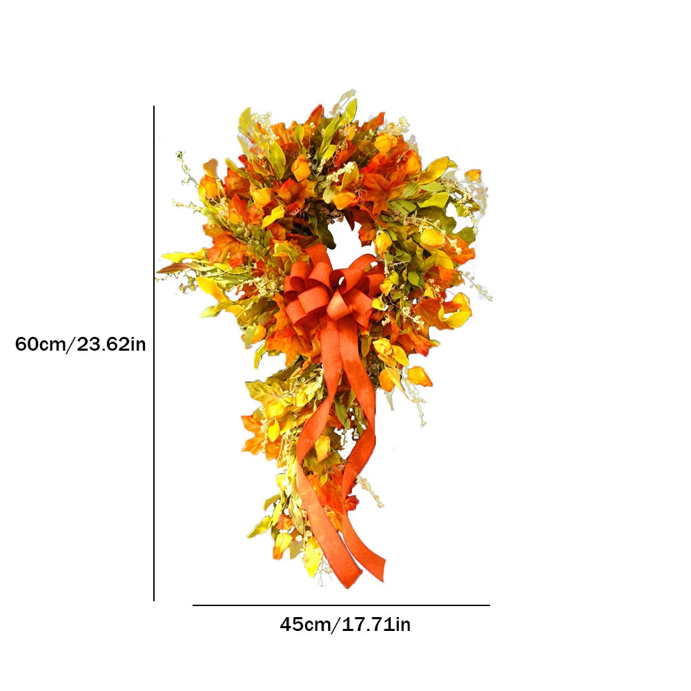 Thanksgiving Farmhouse Wreath Maple Leaf Autumn Decor
