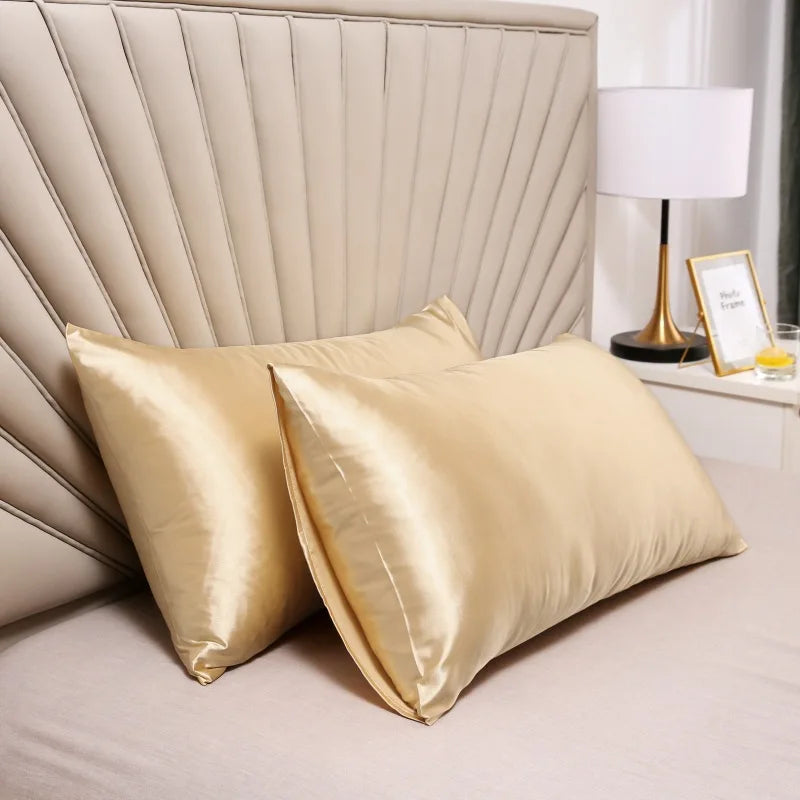 Silky Satin Pillowcase . Soft Hair & Skin Care Pillow Cover (Smooth, Cooling, Anti-Frizz)