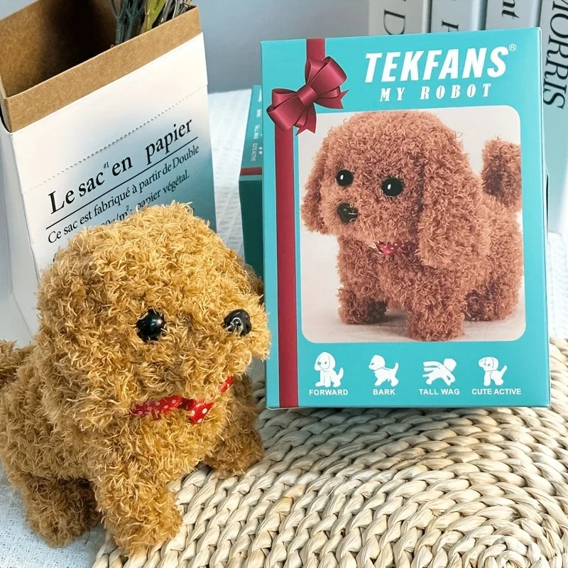 Electric Plush Simulation Dog Teddy Puppy,Walking Electronic Pet Toy, Interactive Robot Pet for Kids, Christmas Gift