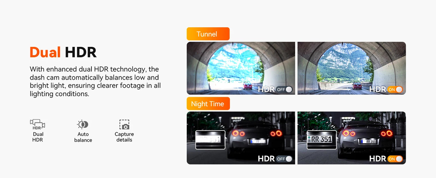 Vantrue N2X 2.7K HDR Dashcam Front and Inside 5G WiFi Dual Dash Camera with IR Night Vision STARVIS 2 Voice Control 60FPS GPS