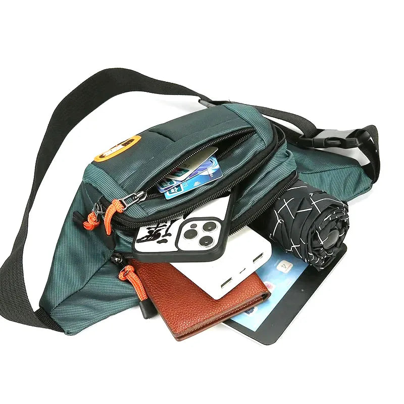 Oxford Waterproof Mobile Waist Bag . Unisex Crossbody Belt Bag for Travel, Hiking & Everyday Use