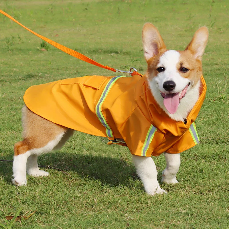 Reflective Waterproof Dog Raincoat Cloak