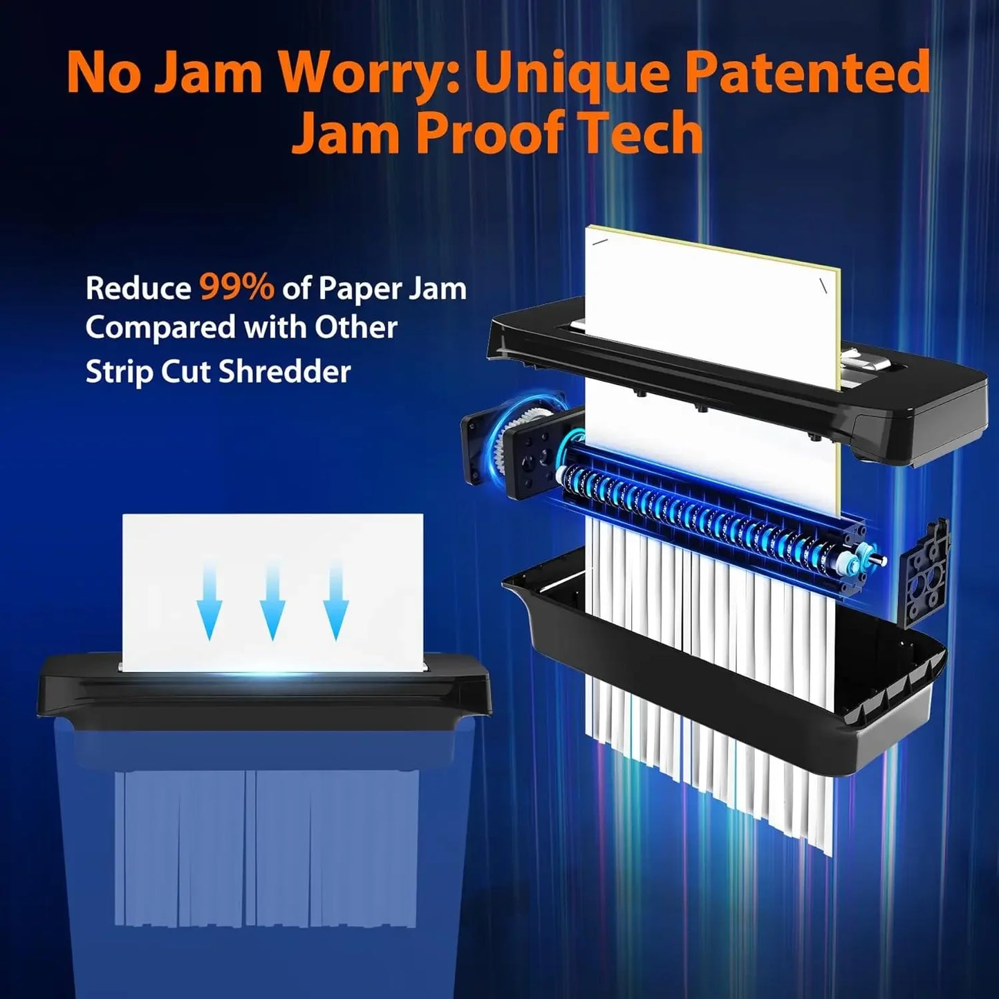 Compact 6 Sheet Paper Shredder .Jam-Proof Home Office Document Shredder