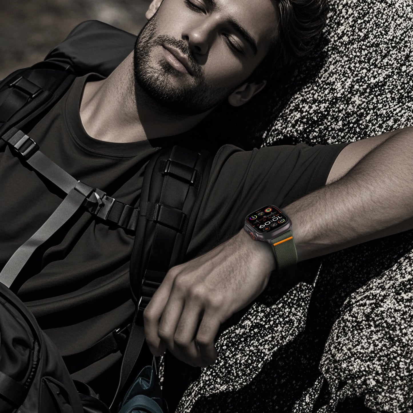 Parachute Nylon Apple Watch Band .Rugged Adjustable Strap Compatible with 40mm–49mm Models