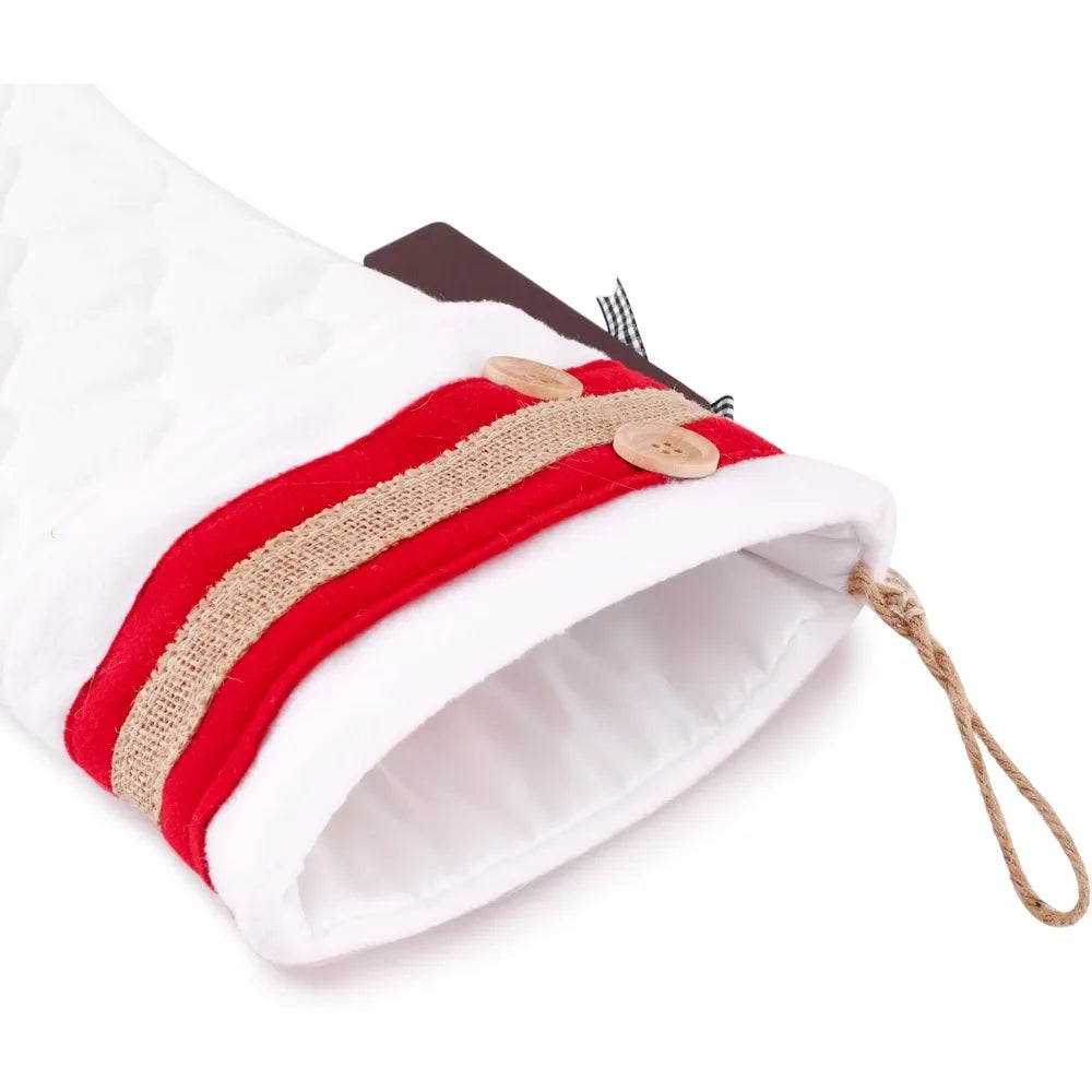 Personalized Christmas Stockings Set Of 4 White And Red