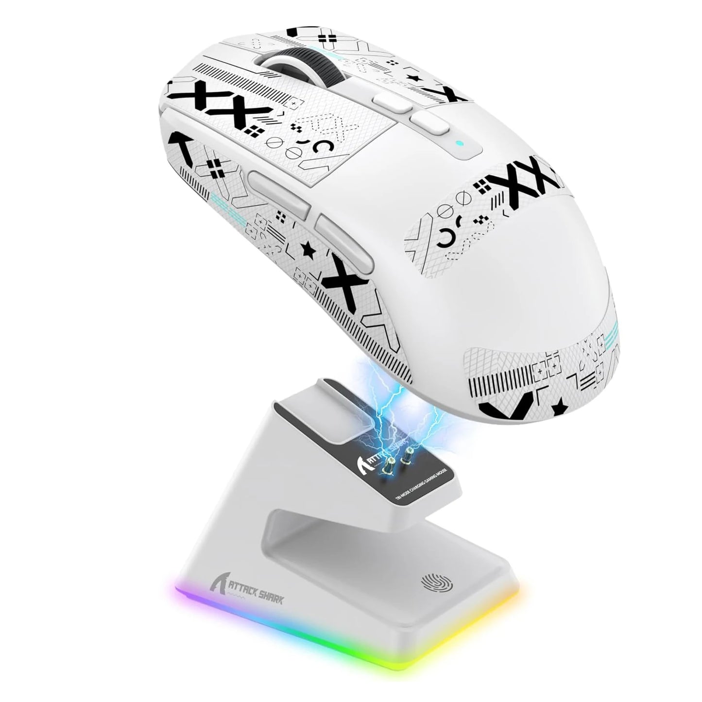 ATTACK SHARK X6 Lightweight Wireless Gaming Mouse, RGB Backlit Tri-Mode Mouse with PAW3395 Sensor for PC, Laptop & Mac