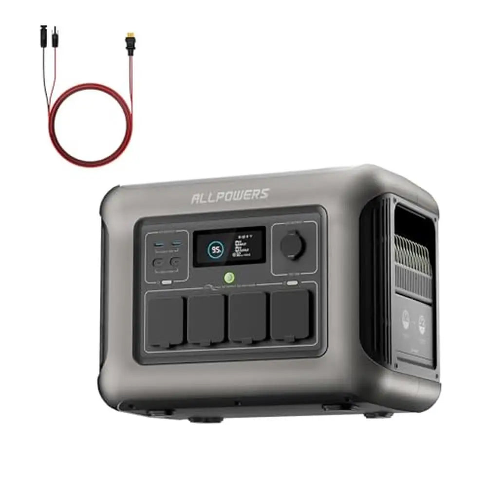 Portable Power Station 1152Wh LiFePO4 Battery Solar Generator Camping RV Home Party UPS Backup Eco Mode Low Noise 10 Year Life