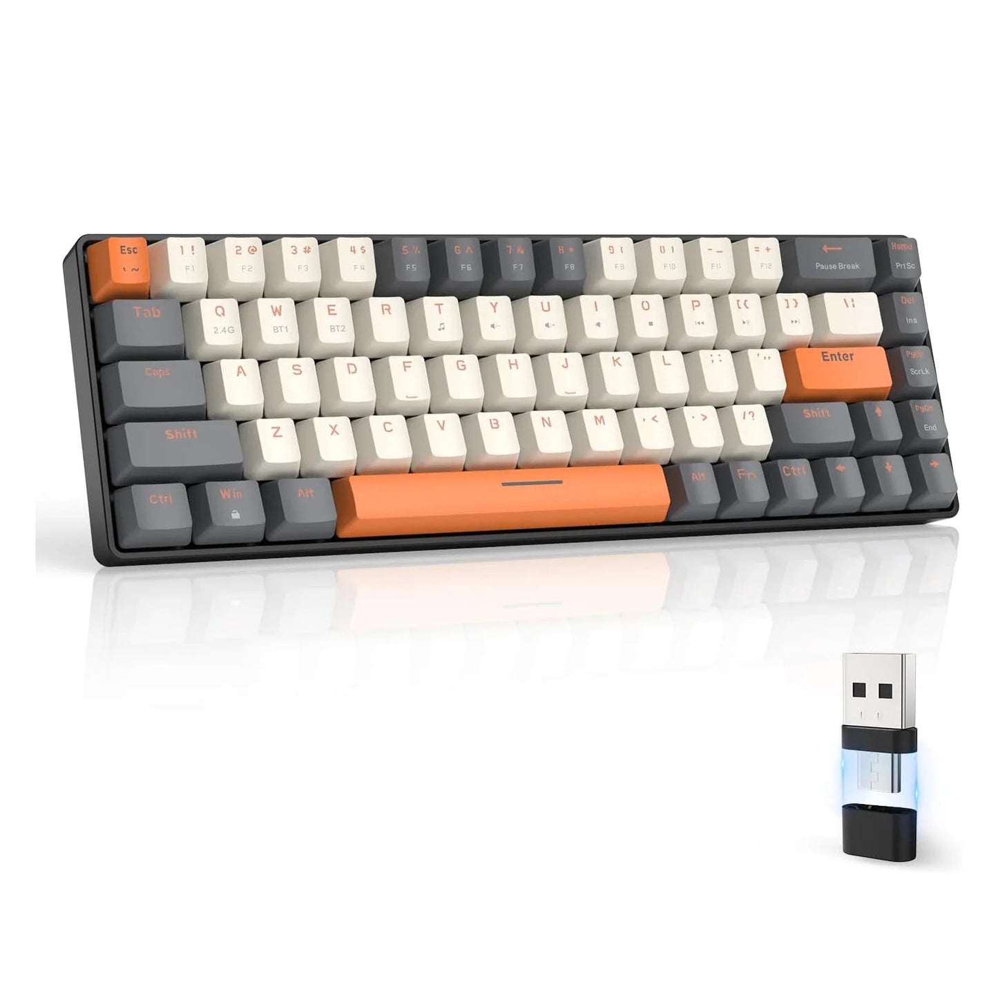 RK68 Wireless Mechanical Gaming Keyboard .Bluetooth 5.0 & Dual Mode Connectivity    Description: