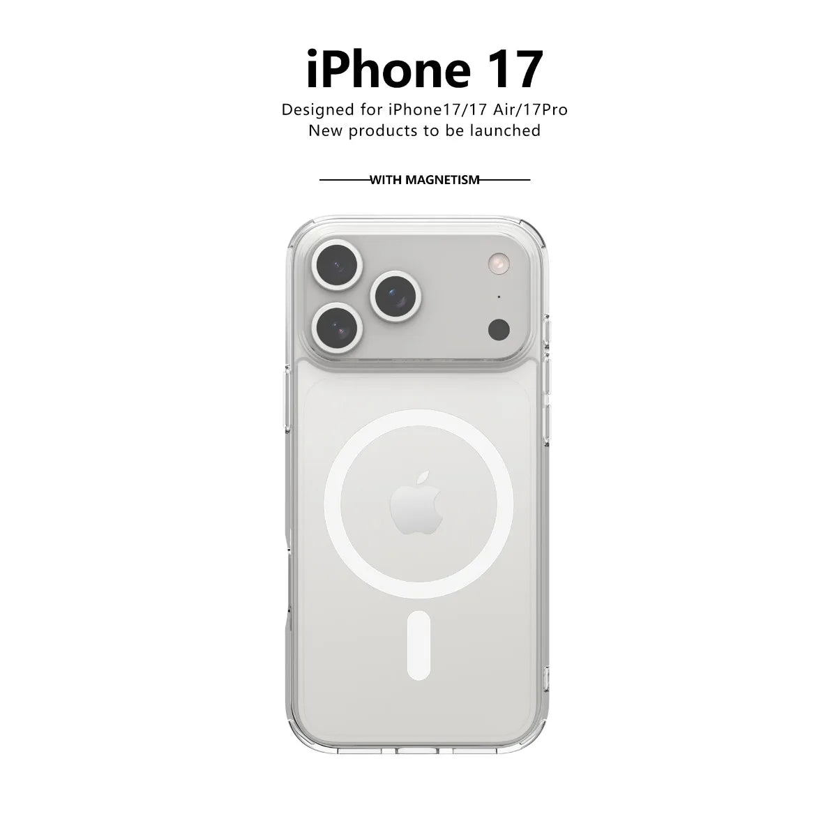 Clear Magnetic Shockproof Phone Case with Wireless Charging Compatibility