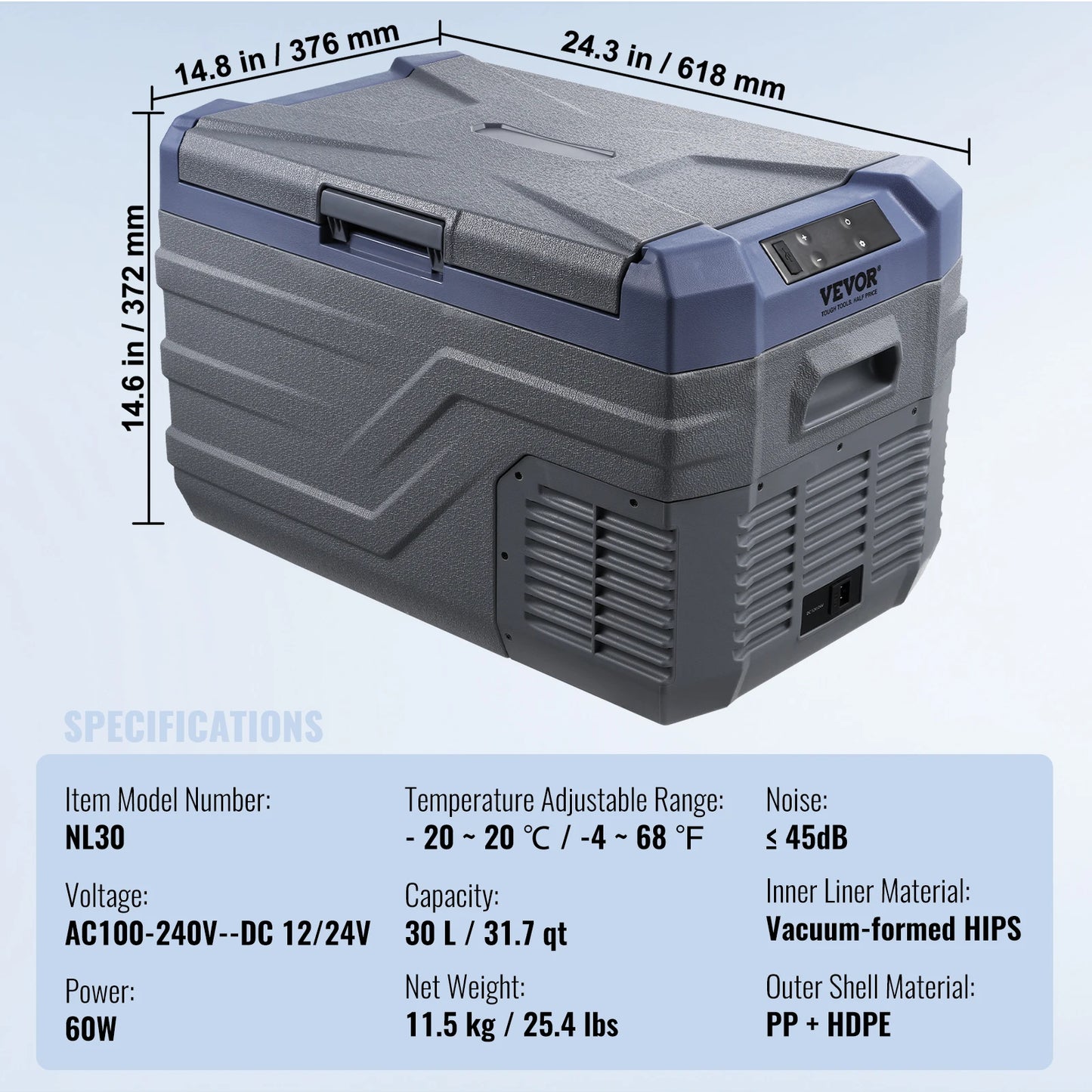 SucceBuy 8L 75L Portable Car Refrigerator –Electric Compressor Cooler Freezer with App Control for Camping, RV, Truck, Travel & Outdoor Adventures