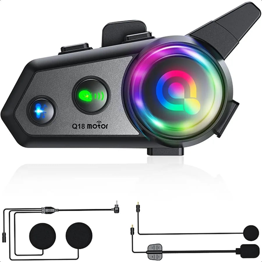 Motorcycle Bluetooth Headset Q18 Helmet Intercom 1000M
