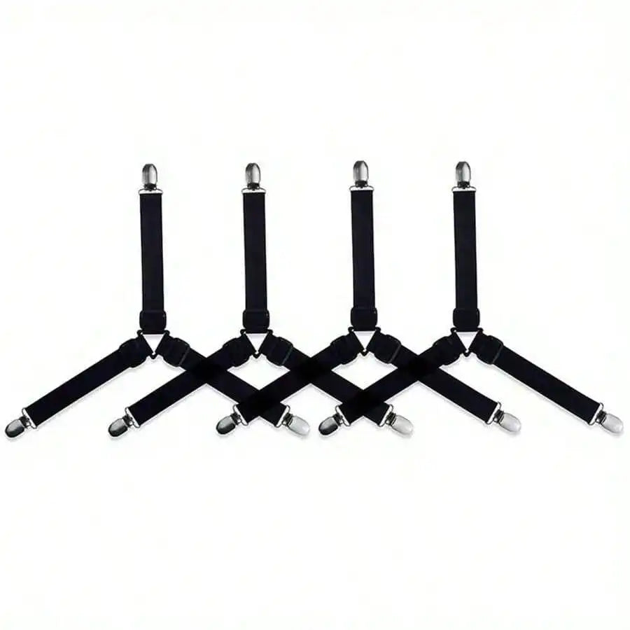 4-Piece Adjustable Bed Sheet Fastener Set .Triangle Mattress Sheet Clips