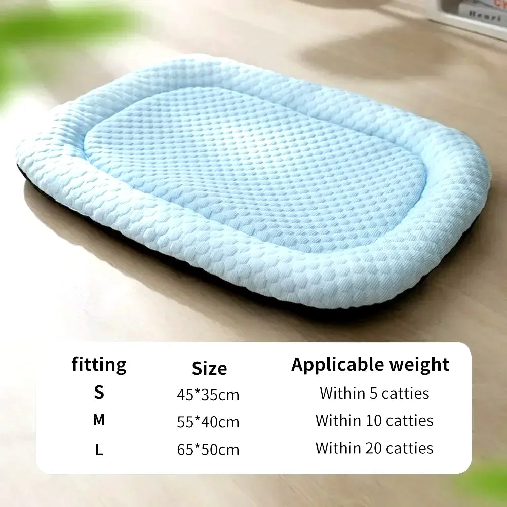 Ice Silk Cooling Dog Bed with Removable Cushion | Summer Pet Sleep Nest for Dogs & Cats