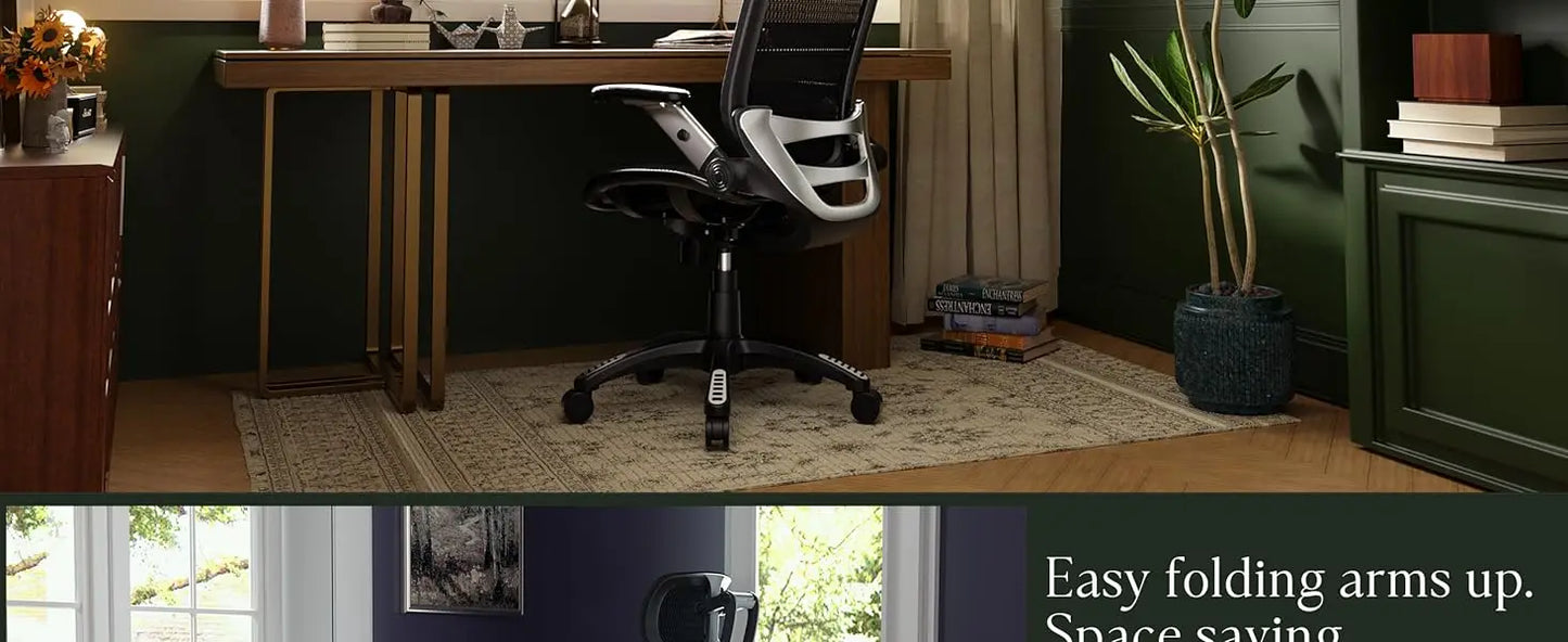 Ergonomic High Back Office Chair with Headrest & Flip Up Arms