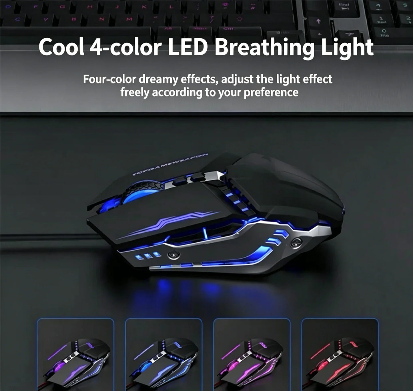 RGB Dual Mode Wireless Gaming Mouse. Rechargeable Ergonomic LED Mouse for PC & Laptop