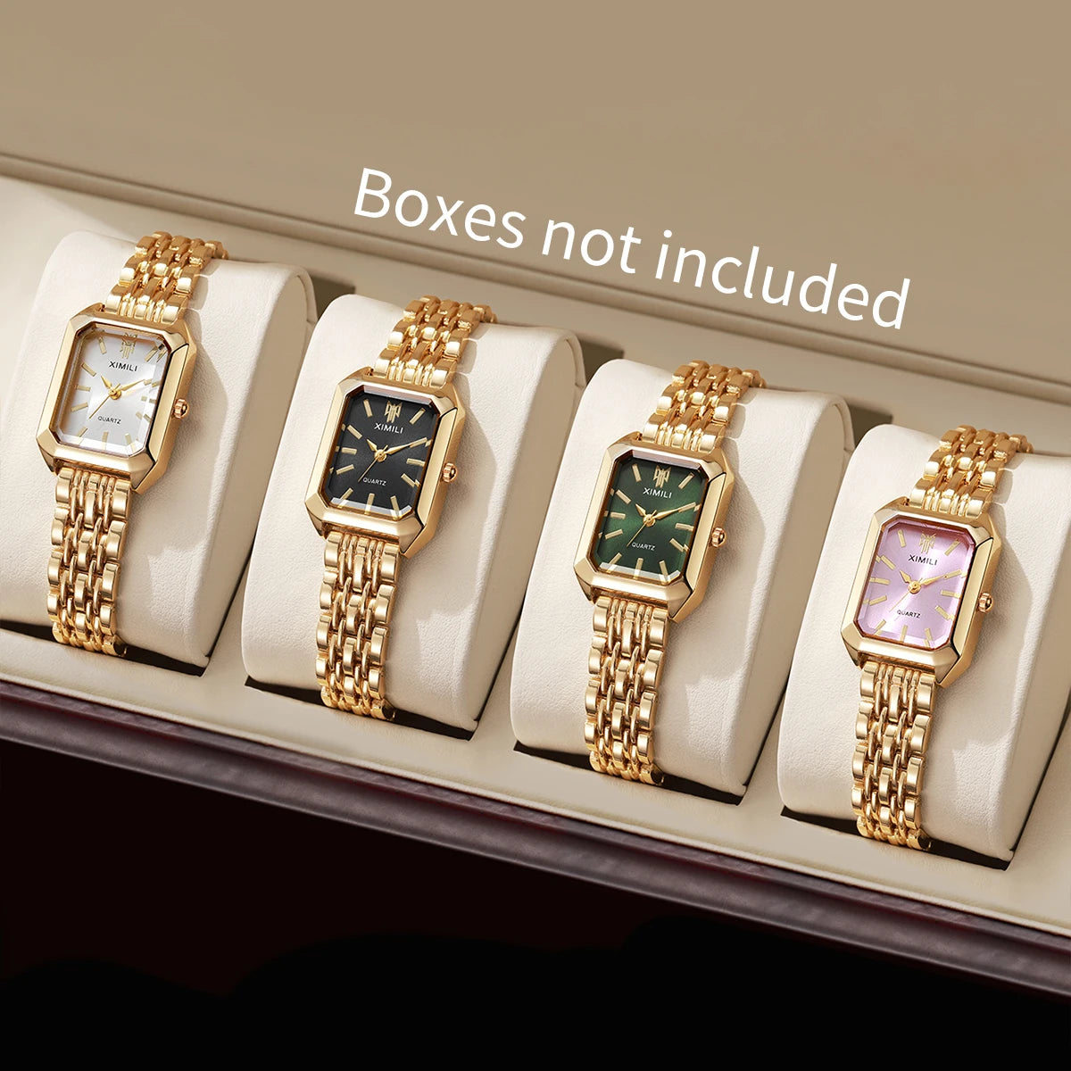 Elegant Women’s Rectangular Quartz Watch. Stainless Steel Bracelet Fashion Timepiece