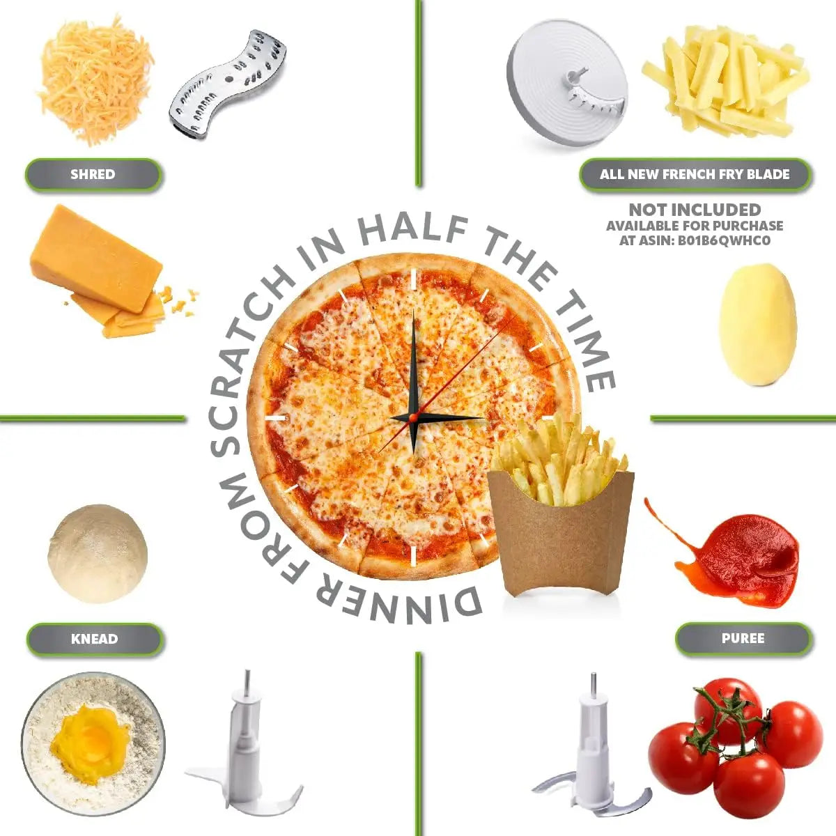 12 Cup Food Processor, Ultra Quiet and Powerful Motor, Includes 9 Attachments, Blades, Chopper, Citrus Juicer | Made in Europe