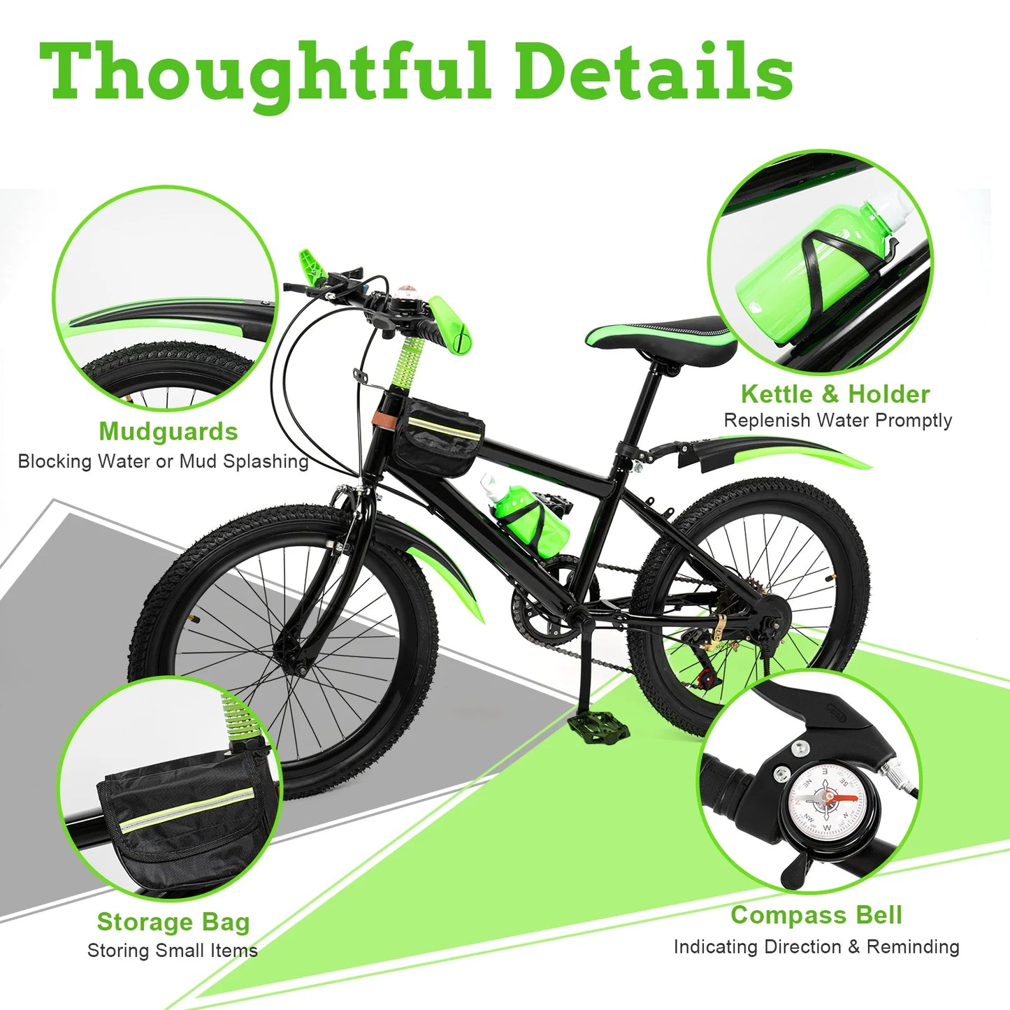 20-Inch 7-Speed Mountain Bike . Adult & Teen Bicycle with Dual Disc Brakes and Adjustable Seat