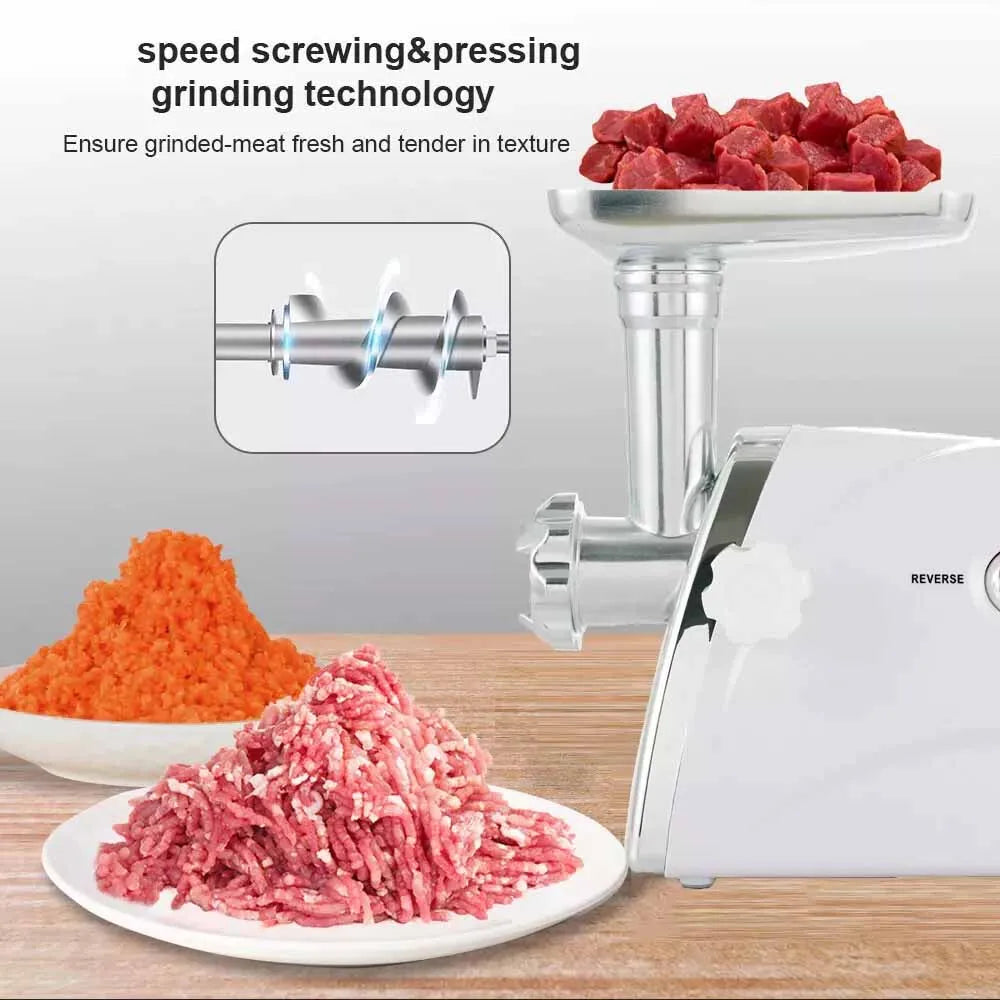 Heavy Duty 3000 Watts Powerful Meat Grinder Mincer Sausage Maker Filler Food Processors Kitchen Mincing Machine White