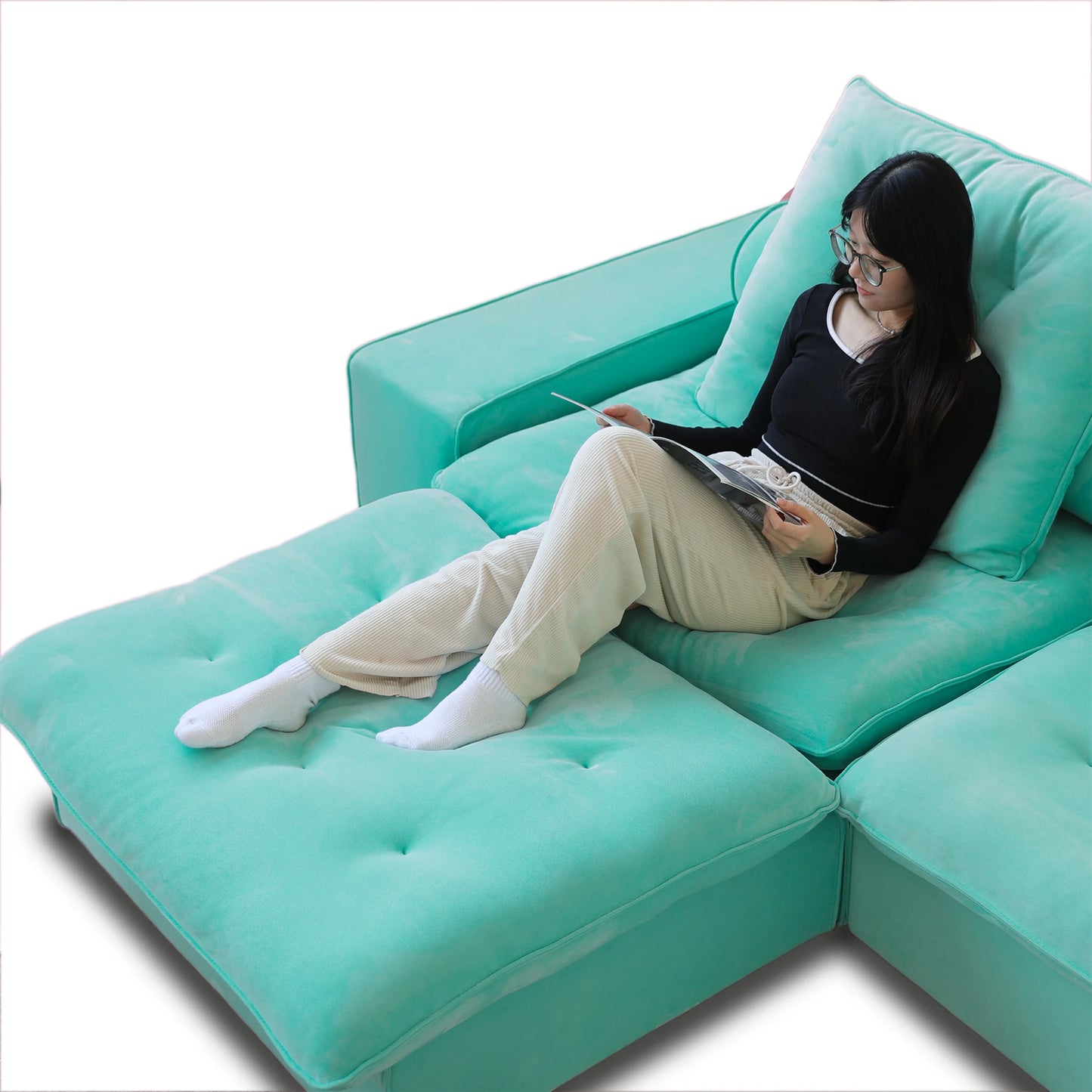 Down Filled Curved Cloud Sectional Sofa Oversized Couches Chaise Ottoman Stupendous Miami Sofa Adjustable Backrest