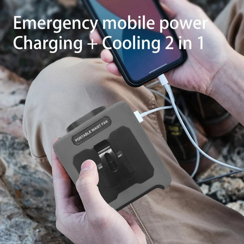 10000mAh Portable Neck Fan & Waist Clip Fan – Rechargeable Hands-Free Personal Cooling Fan  Product Description