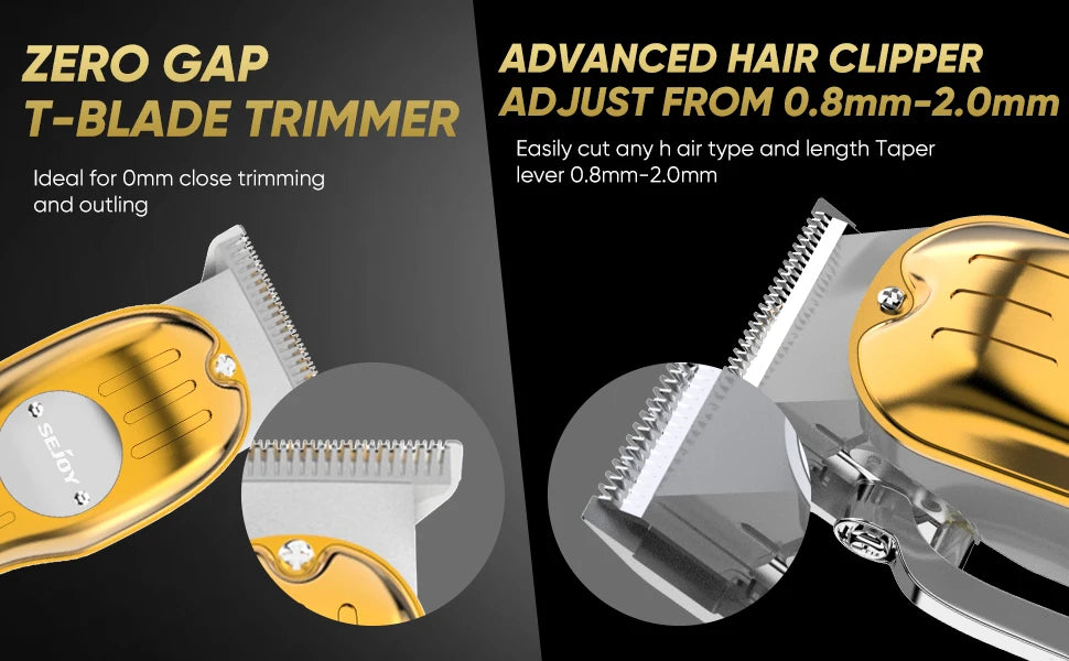 Professional Full Metal Combo Kit Barber Hair Clipper for Men Electric Beard Hair Trimmer Rechargeable Hair Cutting Machine