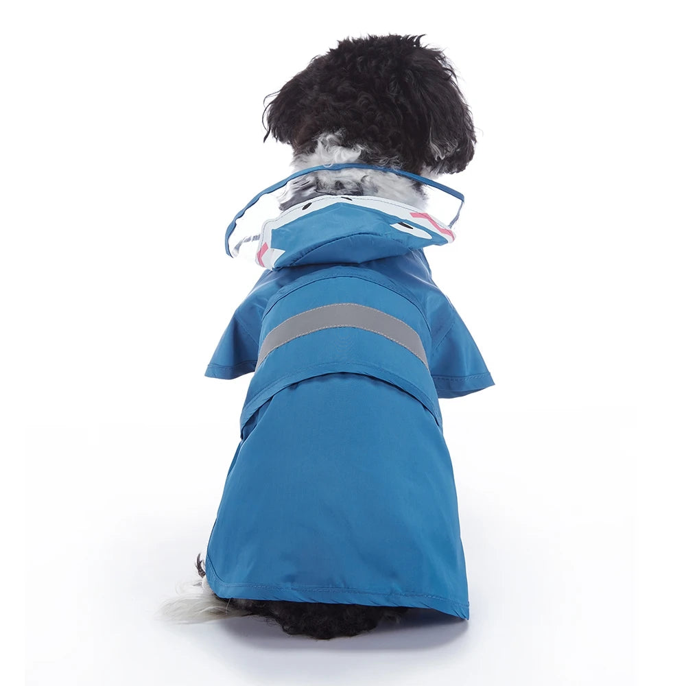 Cute Hooded Waterproof Dog Raincoat with Reflective Pet Protection