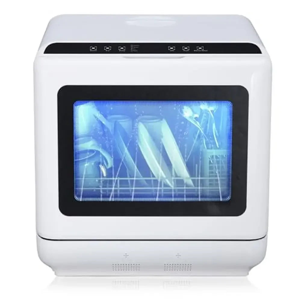 Portable Compact Dishwasher 4 Place Settings 5 Wash Options Eco-Friendly Countertop Kitchen Appliance Drying Function 360°
