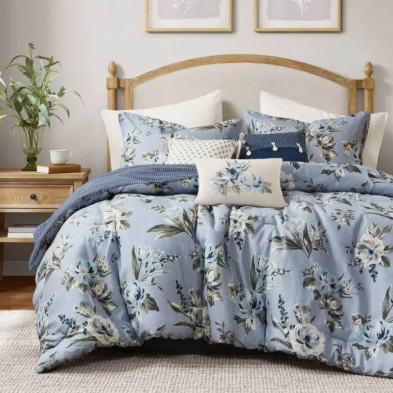 7PCS Queen Vintage Floral Comforter Set