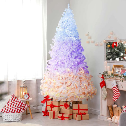 White Christmas Tree 7.5 Ft 1450 Branches 8 Flashing Modes