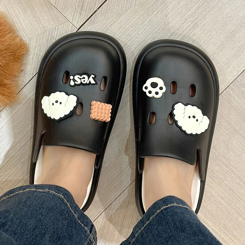Cute Dog Cartoon Plush House Slippers for Men and Women