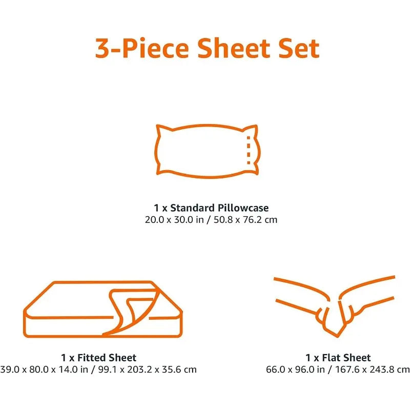 Twin XL Microfiber Bed Sheet Set Dark Gray 14 Inch Pockets
