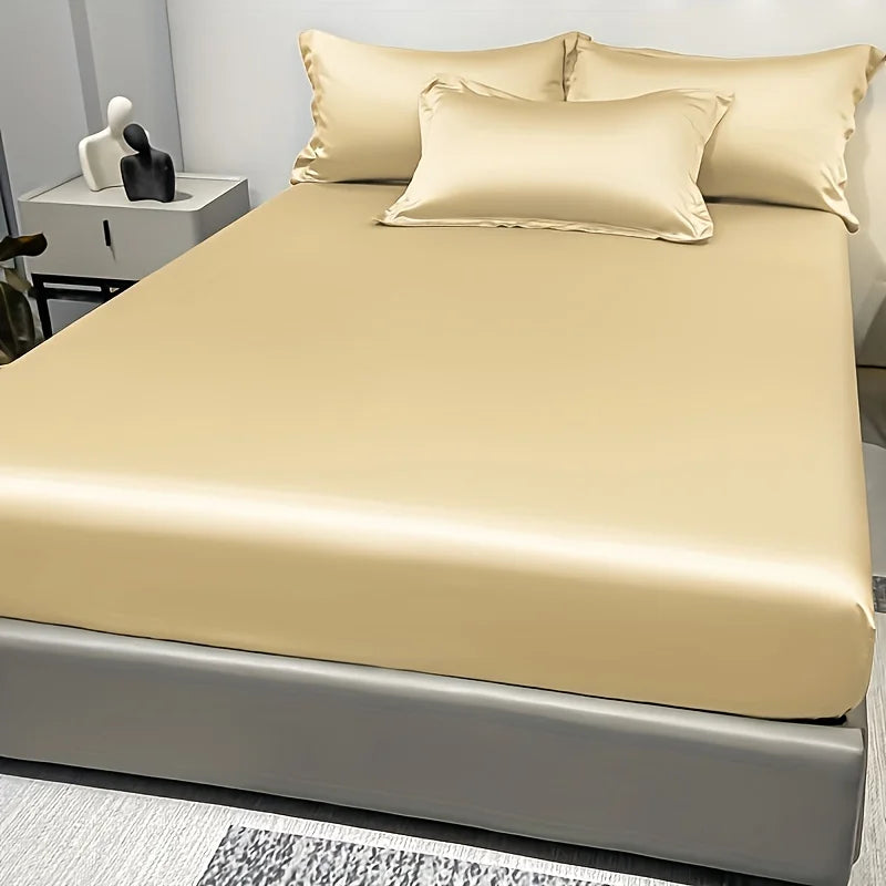 Luxury Satin Fitted Sheet .Silky Soft Deep Pocket Bedding