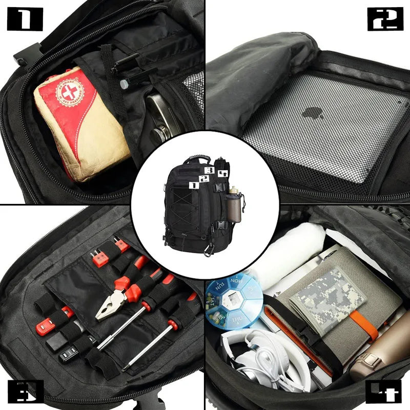 60L Tactical Hiking Backpack with MOLLE Webbing