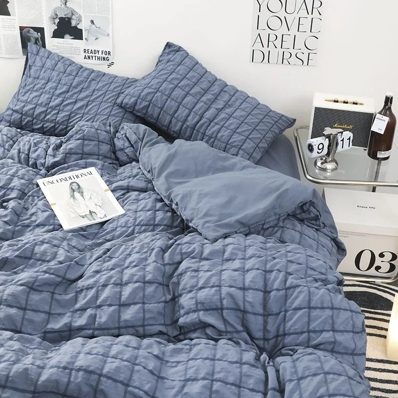 Romantic Ruffled Solid Color Bedding Set
