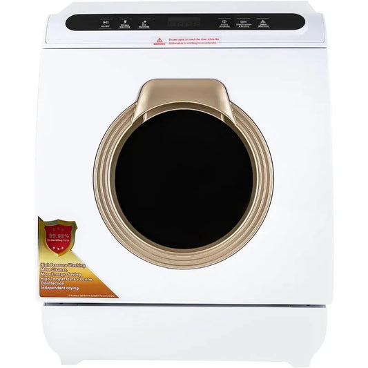 3-In-1 Portable Mini Dishwasher Countertop with 7L Built-in Water Tank for Apartments& RVs, 360° Spray, 161℉ High-Temp& Air-Dry