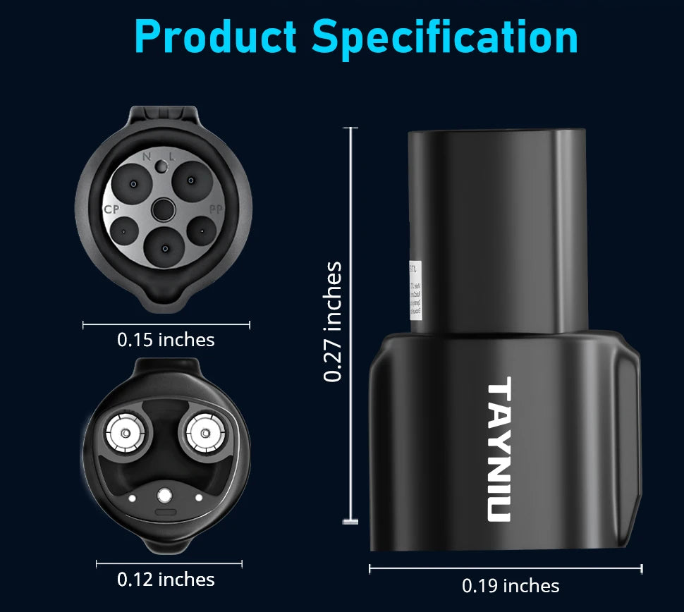 TAYNIU J1772 to Tesla Charger Adapter Max 80A 280V Connecting Seamlessly to SAE J1772 Charging Stations & Tesla Model 3/Y/X/S