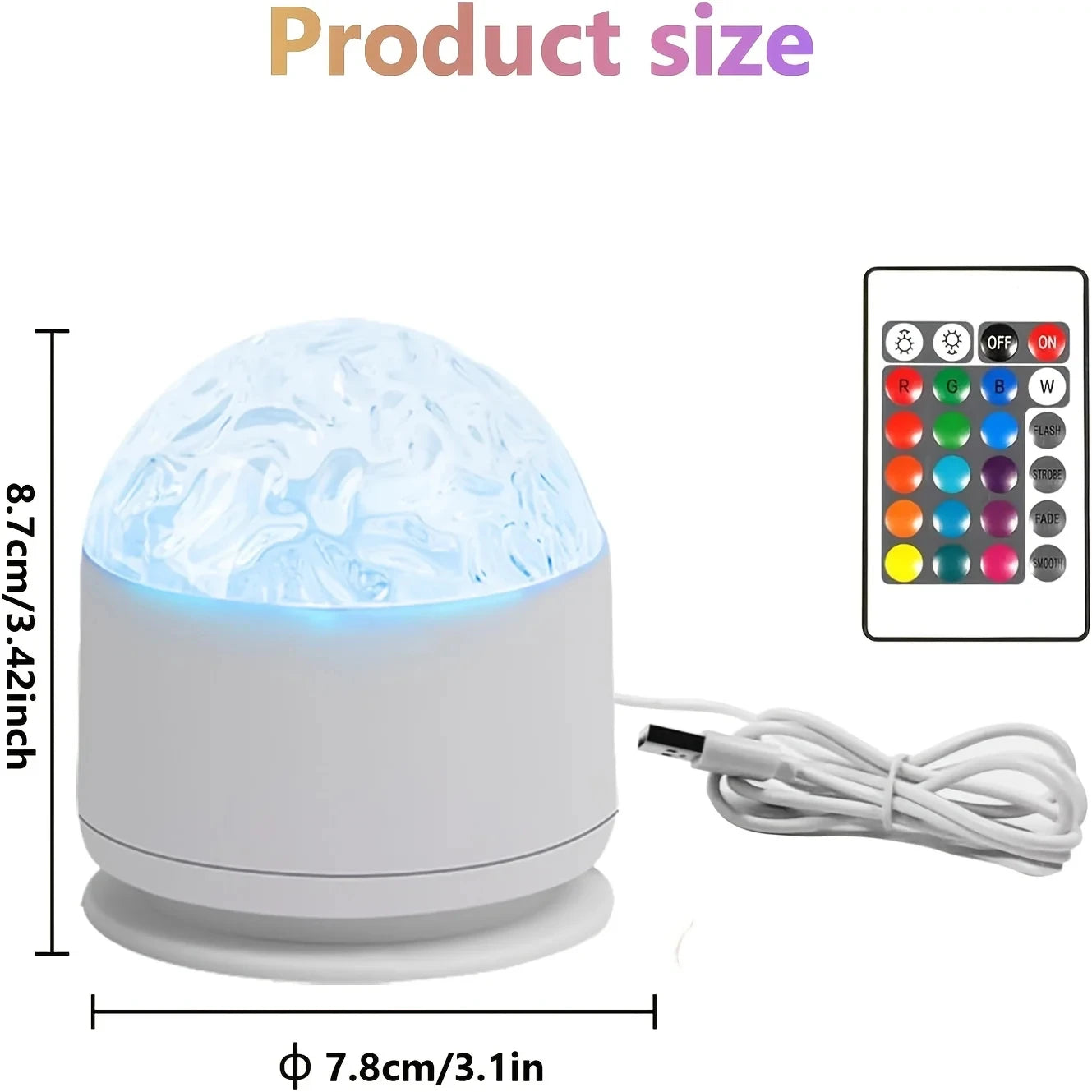 16-Color Aurora Galaxy Projector Night Light . Northern Lights Water Ripple LED Lamp with Remote Control
