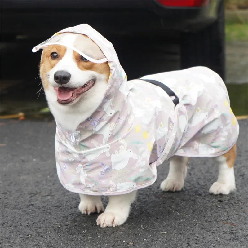 Waterproof Puppy Dog Raincoat with Hood